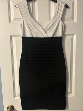 London Times Black & White Dress